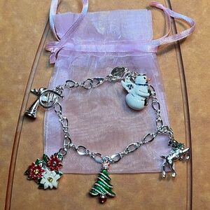 Vintage Christopher Radko Christmas Charm Bracelet